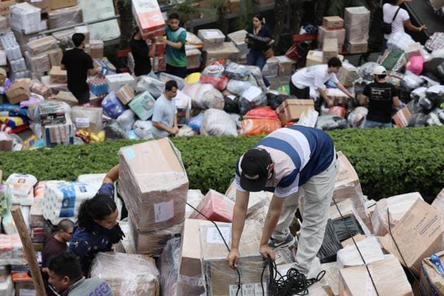 Humanitarian aid campaign launched in Lima for Earthquake Victims in Venezuela LIMA, PERU - JUNE 28: People gather at a collection center in Lima, Peru on June 28, 2026, to donate essential supplies, including food, clothing, and medicine, for families affected by the recent earthquakes in Venezuela. Organized by the Venezuelan community living in Peru, the humanitarian campaign called on residents and citizens to support the relief efforts for the disaster victims. Klebher Vasquez Anadolu Lima Peru. Editorial use only. Please get in touch for any other usage.  Copyright: x2026xAnadoluxKlebherxVasquezx