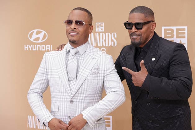 BET Awards 2026 - Red Carpet T.I., Jamie Foxx attend the 2026 BET Awards at Peacock Theater on June 28, 2026 in Los Angeles, California. Los Angeles California United States Copyright: xCraSH imageSPACEx