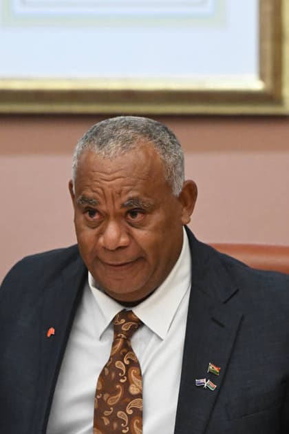 JOTHAM NAPAT AUSTRALIA VISIT, Prime Minister of Vanuatu Jotham Napat delivers remarks on top of the Australia Vanuatu Leaders™ Meeting with Australian Prime Minister Anthony Albanese during a visit to Australia, Parliament House in Canberra, Monday, June 29, 2026. ( NO ARCHIVING CANBERRA AUSTRALIAN CAPITAL TERRITORY AUSTRALIA  Copyright: xLUKASxCOCHx 20260629199134048963