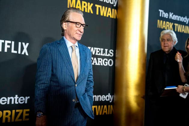 Jay Leno looks on as Bill Maher arrives on the red carpet before the 27th Mark Twain Prize for American Humor Award at the Kennedy Center for the Performing Arts in Washington DC on Sunday, June 28, 2026.  WAP20260628333 BONNIExCASH