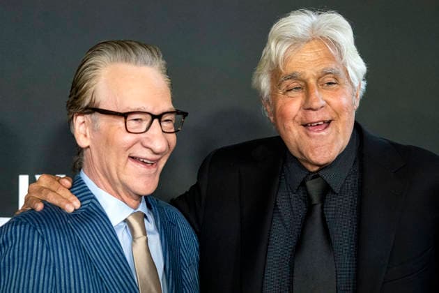 Bill Maher and Jay Leno arrive on the red carpet before the 27th Mark Twain Prize for American Humor Award at the Kennedy Center for the Performing Arts in Washington DC on Sunday, June 28, 2026.  WAP20260628338 BONNIExCASH