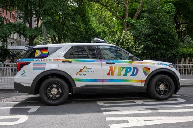 RECORD DATE NOT STATED 2026 New York City Pride March (NEW) 2026 New York City Pride March. June 26, 2026, New York, New York, USA: New York City Police Department (NYPD) squad car vehicle painted to support the LGBTQ+ community seen before the 2026 Pride March on June 28, 2026 in New York City. (Credit: M10s TheNews2)(Foto: M10S Thenews2 imago images) 2026 New York City Pride March  Copyright: xM10sx