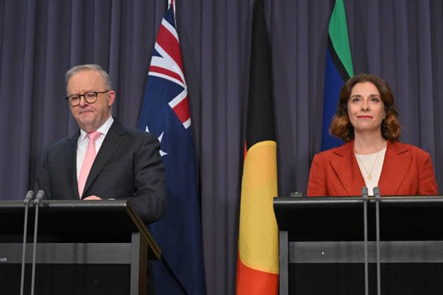 ANTHONY ALBANESE SOCIAL MEDIA BAN, Prime Minister Anthony Albanese and Minister for Communications Anika Wells at a press conference at Parliament House in Canberra, Monday, June 29, 2026. ( NO ARCHIVING CANBERRA AUSTRALIAN CAPITAL TERRITORY AUSTRALIA  Copyright: xMICKxTSIKASx 20260629151058607876