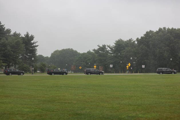 June 28, 2026, Washington, District Of Columbia, USA: The Presidential motorcade drives past the proposed location of United States President Donald J Trump™s planned Triumphal Arch in Washington, DC, US, on Sunday, June 28, 2026. Trump has taken a number of steps to reshape the nation™s capital in his second term, including demolishing the White House East Wing to make way for a new ballroom, planning for the construction of a new triumphal arch, pledging to renovate the John F. Kennedy Center for the Performing Arts, and terminating a contract to run a trio of public golf courses in Washington Washington USA - ZUMAs152 20260628_faa_s152_006 Copyright: xTierneyxLxCrossx-xPoolxviaxCNPx