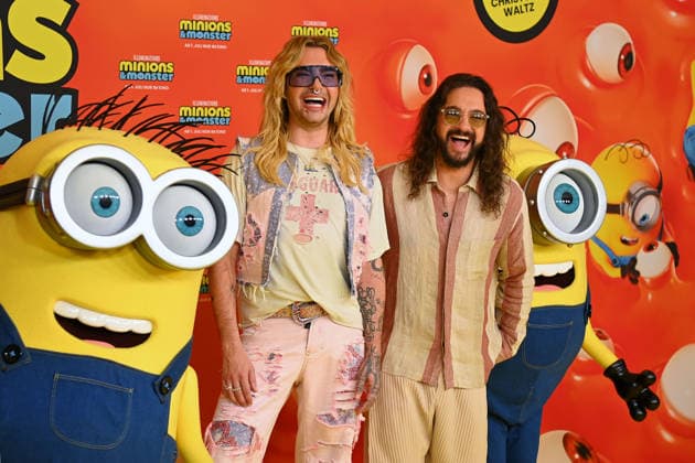 v.li:Bill und Tom KAULITZ, 43.Filmfest Muenchen Deutschlandpremiere MINIONS UND MONSTER am 28.06.2026 im Mathaeser Filmpalast. *** From left: Bill and Tom KAULITZ, 43rd Munich Film Festival, German premiere of *MINIONS AND MONSTERS* on June 28, 2026, at the Mathäuser Filmpalast