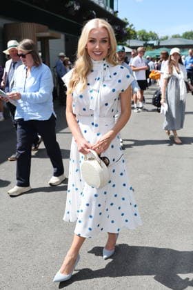 . 29 06 2026. London, United Kingdom. Katherine Jenkins arriving on the opening day of the Wimbledon Tennis Championships in London.  xStephenxLockx xi-Imagesx IIM-26863-0007