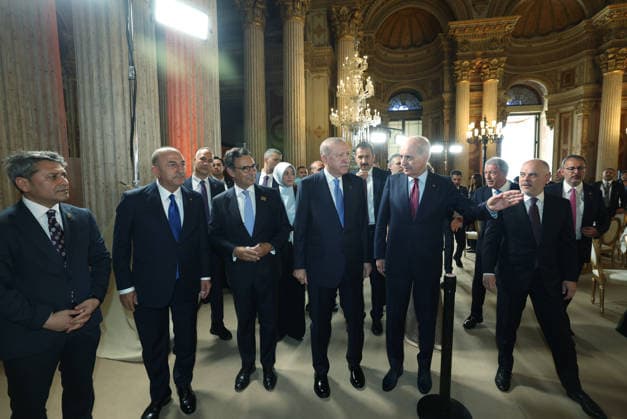 Turkish President Recep Tayyip Erdogan ISTANBUL, TURKIYE - JUNE 29: (----EDITORIAL USE ONLY - MANDATORY CREDIT - TURKISH PRESIDENCY MUSTAFA KAMACI HANDOUT - NO MARKETING NO ADVERTISING CAMPAIGNS - DISTRIBUTED AS A SERVICE TO CLIENTS----) Turkish President Recep Tayyip Erdogan attends a luncheon hosted in honor of NATO parliamentary speakers at Dolmabahce Palace in Istanbul, Turkiye, on June 29, 2026. Speaker of the Grand National Assembly of Turkiye Numan Kurtulmus accompanied Turkish President Recep Tayyip Erdogan. Turkish Presidency Mustafa Kamaci Anadolu Istanbul Turkey. Editorial use only. Please get in touch for any other usage.  Copyright: x2026xAnadoluxTurkishxPresidency MustafaxKamacix
