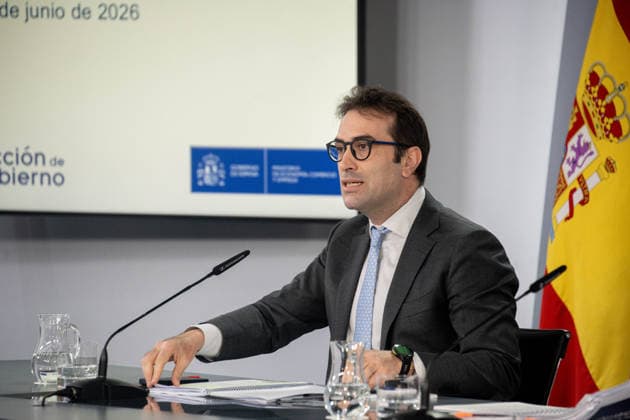 The Government Approves Measures in Response to the War in Iran Along with the New Macroeconomic Framework for the Budget First Vice President and Minister of Economy, Trade, and Business, Carlos Cuerpo, during a press conference following the Council of Ministers meeting on June 29, 2026, in Madrid, Spain. The government approved today at the Council of Ministers a new package of measures to address the economic consequences of the war in the Middle East, along with the macroeconomic framework that will accompany the 2027 General State Budget. The Executive has decided to address both matters at a regular Cabinet meeting this Monday, rather than on Tuesday, when these meetings are usually held, since the current anti-crisis measures will  Copyright: xGabrielxLuengasx 7629955