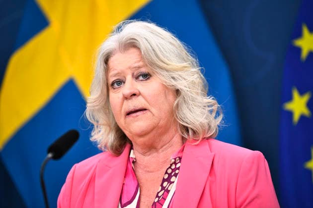STOCKHOLM, SVERIGE 20260629 Socialtjänstminister Camilla Waltersson Grönvall (M) under en pressträff där de presenterar regeringens nästa steg för att stärka rättssäkerheten inom socialtjänsten. STOCKHOLM SVERIGE x12060x *** STOCKHOLM, SWEDEN 20260629 Minister of Social Services Camilla Waltersson Grönvall M during a press conference where she presented the government’s next steps to strengthen legal certainty within social services STOCKHOLM, SWEDEN x12060x  Copyright: xLarsxSchröder TTx PRESSTRÄFF RÄTTSÄKERHET INOM SOCIALTJÄNSTEN _iJH-ioLnnE