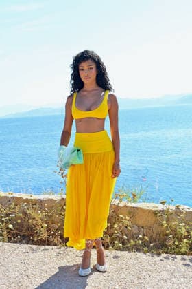 Le Bonheur By Jacquemus Photocall FC Manon Meret attends the Le Bonheur By Jacquemus photocall at Phare de la Pietra, Corsica on June 29, 2026 in L Ile-Rousse, France.. Photo by Franck Castel ABACAPRESS.COM Corsica France  Copyright: xCastelxFranck ABACAx