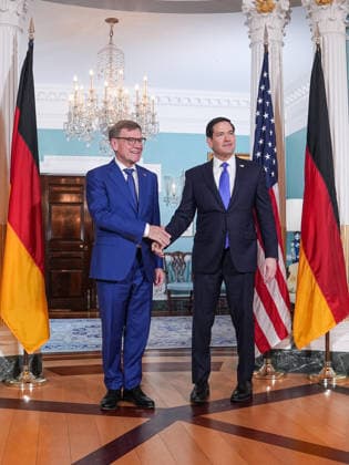 Marco Rubio meets with German Foreign Minister Johann Wadephul in Washington DC WASHINGTON DC, UNITED STATES - JUNE 29: U.S. Secretary of State Marco Rubio (R) meets with German Foreign Minister Johann Wadephul (L) at the Department of State in Washington DC, United States, on June 29, 2026. Mehmet Eser Anadolu Washington DC United States. Editorial use only. Please get in touch for any other usage.  Copyright: x2026xAnadoluxMehmetxEserx