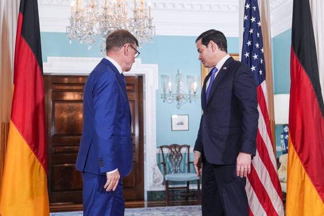 Marco Rubio meets with German Foreign Minister Johann Wadephul in Washington DC WASHINGTON DC, UNITED STATES - JUNE 29: U.S. Secretary of State Marco Rubio (R) meets with German Foreign Minister Johann Wadephul (L) at the Department of State in Washington DC, United States, on June 29, 2026. Mehmet Eser Anadolu Washington DC United States. Editorial use only. Please get in touch for any other usage.  Copyright: x2026xAnadoluxMehmetxEserx