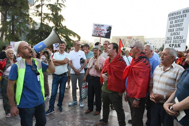 Protests in Albania hit 30th day over controversial Kushner-linked tourism project TIRANA, ALBANIA - JUNE 29: Protesters gather at Skanderbeg Square carrying banners and signs with the slogan Albania is not for sale as demonstrations continue on the 30th day against a planned tourism project in the Zvernec region of Vlora, in Tirana, Albania on June 29, 2026. Olsi Shehu Anadolu Tirana Albania. Editorial use only. Please get in touch for any other usage.  Copyright: x2026xAnadoluxOlsixShehux