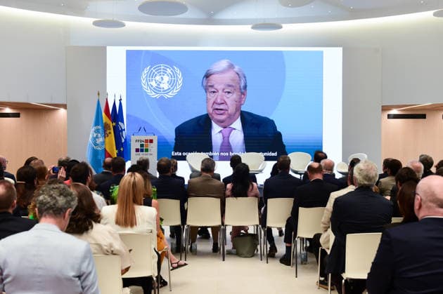 (260629) -- MADRID, June 29, 2026 -- Photo taken on June 29, 2026 shows the inauguration ceremony of the new headquarters of United Nations Tourism in Madrid, Spain. United Nations Tourism on Monday inaugurated its new headquarters in Madrid, marking a new chapter for the United Nations agency dedicated to promoting sustainable and inclusive tourism worldwide. (Photo by Xinhua) SPAIN-MADRID-UN TOURISM-NEW HEADQUARTERS GustavoxValiente 