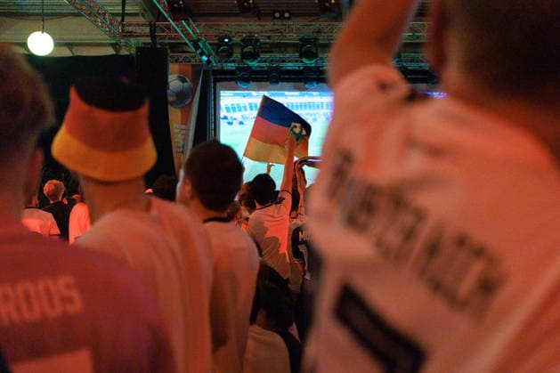 German Fans Watch Final World Cup Match at Public Viewing Germany - Munich, 29.06.2026 Football fans watch Germanys FIFA World Cup 2026 Round of 32 match against Paraguay during a public viewing event at the Backstage Kulturzentrum in Munich. Germany was eliminated after a 1 1 draw and a 4 3 penalty shootout defeat, ending its World Cup campaign. Bavaria
