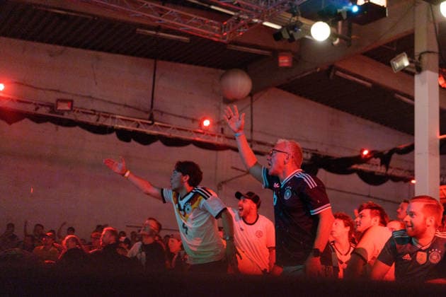 German Fans Watch Final World Cup Match at Public Viewing Germany - Munich, 30.06.2026 Upset spectators, as football fans watch Germanys FIFA World Cup 2026 Round of 32 match against Paraguay during a public viewing event at the Backstage Kulturzentrum in Munich. Germany was eliminated after a 1 1 draw and a 4 3 penalty shootout defeat, ending its World Cup campaign. Bavaria