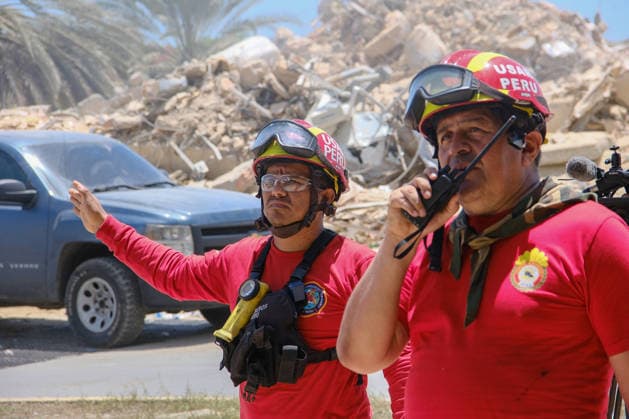 Search and rescue operations continue in earthquake-hit Venezuela LA GUAIRA, VENEZUELA - JUNE 29: Members of the Peruvian brigade are seen as more than 1,600 specialists from 30 countries and 12 UN-coordinated rescue teams have arrived following the earthquakes of June 24 in La Guaira, Venezuela, on June 29, 2026. The contingent includes personnel from Switzerland, the United States, Mexico, Colombia, and the European Union, deploying primarily to La Guaira state. Diko Betancourt Anadolu La Guaira Venezuela. Editorial use only. Please get in touch for any other usage.  Copyright: x2026xAnadoluxDikoxBetancourtx