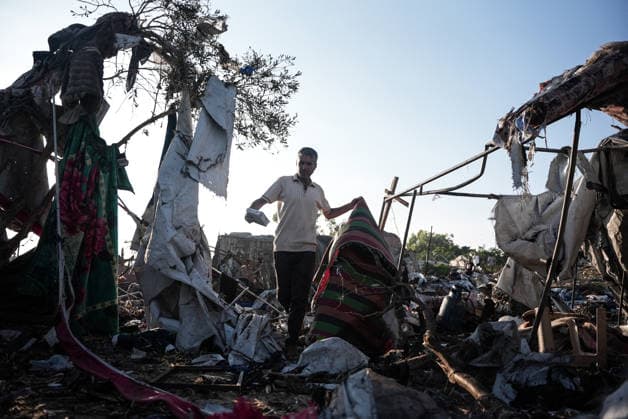 Israeli strike on Khan Yunis despite ceasefire leaves widespread destruction KHAN YUNIS, GAZA STRIP, PALESTINE - JUNE 30: A view of widespread destruction following an Israeli strike on tents sheltering displaced Palestinians in the Al-Mawasi area west of Khan Yunis in the southern Gaza Strip, Palestine on June 30, 2026. Israeli army carried out the attack despite the ceasefire, causing extensive damage in the area. Mahmoud Bassam Anadolu Khan Yunis Gaza. Editorial use only. Please get in touch for any other usage.  Copyright: x2026xAnadoluxMahmoudxBassamx