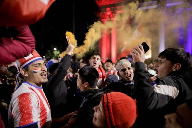 Paraguayan fans celebrate World Cup win over Germany ASUNCION, PARAGUAY - JUNE 30: Paraguayan football fans celebrate in Asuncion after Paraguay defeated Germany 4-3 in a penalty shootout following a 1-1 draw to advance to the Round of 16 of the FIFA World Cup 2026 on June 29, 2026. Nathalia Aguilar Anadolu Asuncion Paraguay. Editorial use only. Please get in touch for any other usage.  Copyright: x2026xAnadoluxNathaliaxAguilarx