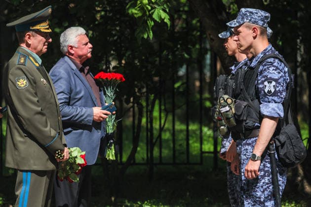 30.06.2026. Russia. Moscow. At the farewell ceremony with the former Minister of Defense, Special Presidential Envoy Sergei Ivanov at the Central Clinical Hospital (CCB) in Moscow. Alexey Belkin NEWS.ru BelkinxAlexey