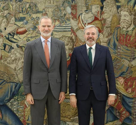The King Grants an Audience to Jorge Azcón King Felipe VI grants an audience to the president of Aragon, Jorge Azcón, at the Zarzuela Palace on June 30, 2026, in Madrid, Spain. The audience takes place following Azcón’s recent reelection as President of Aragon. JUNE 30, 2026 Marta Ferná Spain  Copyright: xMartaxFernandezx 7632269