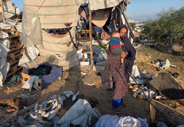 Displaced Families Inspect Damage After Israeli Airstrike in al-Mawasi Palestinian displaced families inspect damage to their tents and belongings following an Israeli airstrike that targeted a camp for displaced people in the al-Mawasi area of Khan Younis, southern Gaza Strip, on June 30, 2026. The Israeli army carried out the strike despite a ceasefire, causing extensive damage across the area. Photo by Tariq Mohammad APA Images Khan Yunis Gaza Strip Palestinian Territory 300626_Khan_Yunis_TM_00(24) Copyright: xapaimagesxTariqxMohammad xapaimagesx