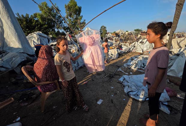 Displaced Families Inspect Damage After Israeli Airstrike in al-Mawasi Palestinian displaced families inspect damage to their tents and belongings following an Israeli airstrike that targeted a camp for displaced people in the al-Mawasi area of Khan Younis, southern Gaza Strip, on June 30, 2026. The Israeli army carried out the strike despite a ceasefire, causing extensive damage across the area. Photo by Tariq Mohammad APA Images Khan Yunis Gaza Strip Palestinian Territory 300626_Khan_Yunis_TM_00(32) Copyright: xapaimagesxTariqxMohammad xapaimagesx