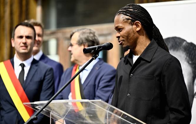 Yvan Lumumba pictured during the inauguration of the Place Patrice Lumumba in the Saint-Leonard district, in Liege, Tuesday 30 June 2026. First elected Prime Minister of the DRC Congo Lumumba was shot on 17 January 1961 in separatist Katanga by local soldiers, but in the presence of Belgian officials, just a few months after the independence of the former Belgian Congo.  ERICxLALMAND 179966889
