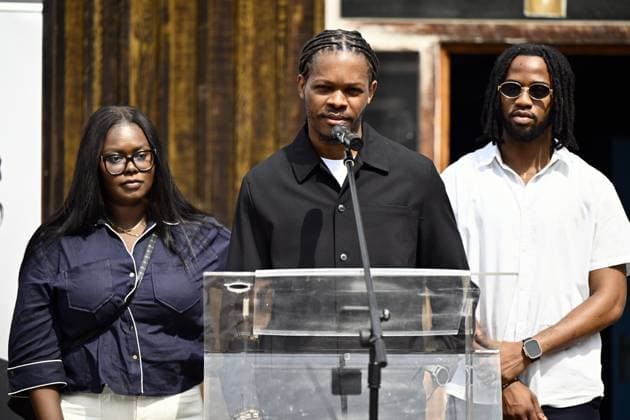 Yema Lumumba, Patrice Lumumba s granddaughter and Yvan Lumumba pictured during the inauguration of the Place Patrice Lumumba in the Saint-Leonard district, in Liege, Tuesday 30 June 2026. First elected Prime Minister of the DRC Congo Lumumba was shot on 17 January 1961 in separatist Katanga by local soldiers, but in the presence of Belgian officials, just a few months after the independence of the former Belgian Congo.  ERICxLALMAND 179967585