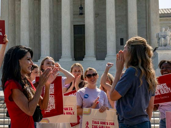 June 30, 2026, Washington, District Of Columbia, USA: Supporters of Concerned Women for America and girls only in sports celebrate the U.S. Supreme Court decision that schools may determine eligibility for female sports based.on biological sex in the case of West Virginia v. B. P. J. Washington USA  - ZUMAd155 20260630_znp_d155_009 Copyright: xSuexDorfmanx