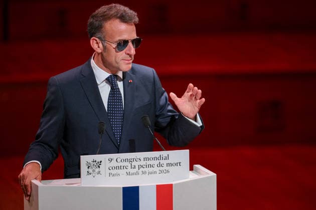 French President Emmanuel Macron delivers a speech at the 9th World Congress Against the Death Penalty in Paris, France, on June 30, 2026. Eliot Blondet Pool Bestimage French President Emmanuel Macron delivers a speech during the World Congress Against the Death Penalty in Paris, on June 30, 2026, Paris, France  Copyright: xEliotxBlondetx xPoolx xBestimagexEliotxBlondetx xPoolx xBestimagex