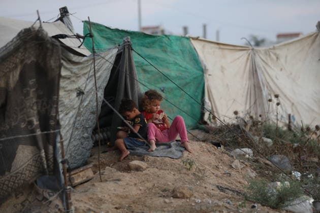 Displaced Palestinians endure harsh conditions in Deir al-Balah camp Displaced Palestinians live in worn-out tents clustered in Deir al-Balah, central Gaza Strip, on June 30, 2026. Hundreds of thousands of Palestinians continue to live in displacement camps and temporary shelters amid severe shortages of food, water, and basic services as the war continues. Photo by Hassan al-Jedi apaimages Nusairat Gaza Strip Palestinian Territory 300626_Deir_al-Balah_HJ_00(32).jpeg Copyright: xapaimagesxHassanxal-Jedixx xapaimagesx