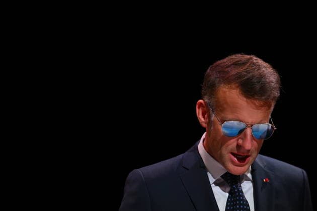 Macron Delivers A Speech During the World Congress Against the Death Penalty - Paris French President Emmanuel Macron delivers a speech during the World Congress Against the Death Penalty in Paris, on June 30, 2026. It was noted that the president was wearing sunglasses due to an eye condition. Photo by Eliot Blondet ABACAPRESS.COM Paris France  Copyright: xBlondetxEliot ABACAx