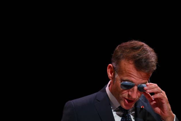 Macron Delivers A Speech During the World Congress Against the Death Penalty - Paris French President Emmanuel Macron delivers a speech during the World Congress Against the Death Penalty in Paris, on June 30, 2026. It was noted that the president was wearing sunglasses due to an eye condition. Photo by Eliot Blondet ABACAPRESS.COM Paris France  Copyright: xBlondetxEliot ABACAx