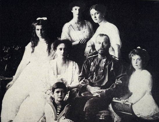 RECORD DATE NOT STATED Russian imperial family Russian imperial family (between circa 1913 and circa 1914). Tsar Nicholas II and Empress Alexandra with their children. Editorial use only. All other uses to be cleared with the copyright owner (World History Archive), in advance., WHA_142_0330.jpg, Russian imperial family; Tsar Nicholas II; Empress Alexandra; children; circa 1913; circa 1914; royalty; Romanov dynasty; historical; monarchy; aristocracy; Russian history; royal family; nobility; portrait; formal attire; vintage; historical figures; ruling family; European history; Russian culture; Tsarist Russia; imperial court; Tsarina; Romanovs; royal children; monarchy; Russian rulers; Russian monarchy; imperial Russia; royal portrait. Copyright: xx