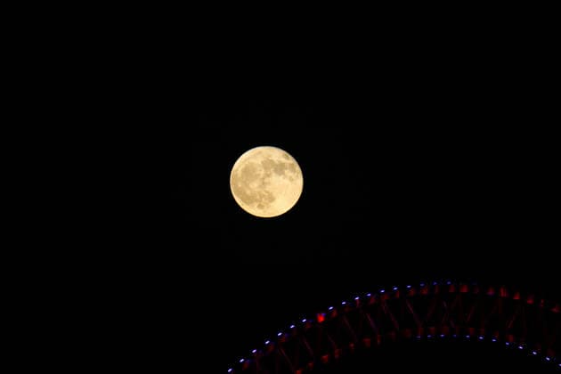 Full moon in Adana ADANA, TURKIYE - JUNE 30: A view of the full moon alongside the Yavuzlar Bridge over the Seyhan River in Adana, Turkiye on June 30, 2026. Yakup Saglam Anadolu Adana Turkey. Editorial use only. Please get in touch for any other usage.  Copyright: x2026xAnadoluxYakupxSaglamx