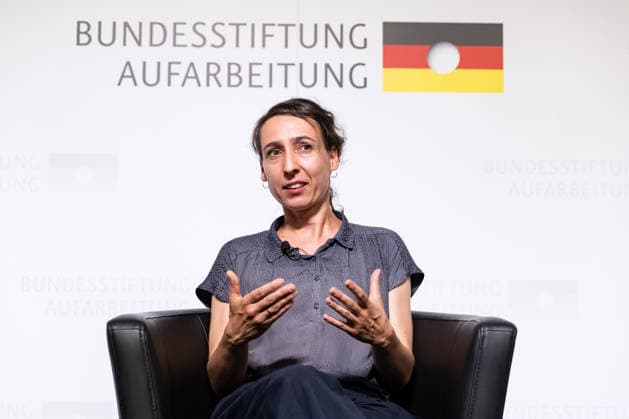 Sabine Stach of the Leibniz Institute for the History and Culture of Eastern Europe at the event and panel discussion When Resistance Becomes Necessary: The Church, Protest, and Responsibility from the GDR to the Present at the Federal Foundation for the Reappraisal of the SED Dictatorship i