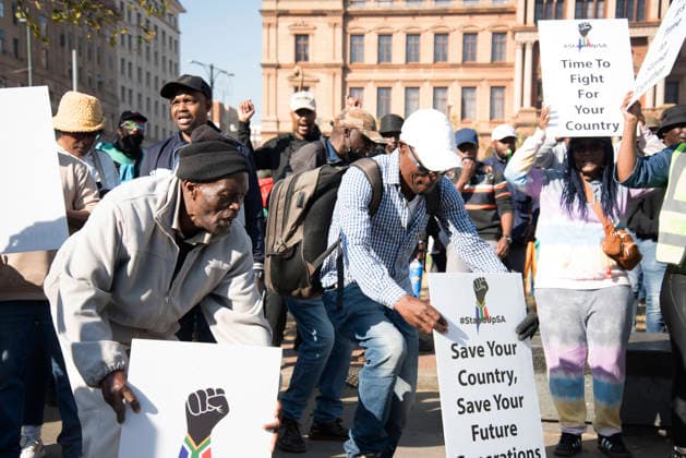 June 30, 2026, Pretoria, Gauteng, South Africa: June 30, 2026 , Pretoria, South Africa: Nearly 5,000 protesters took part in a march against illegal immigration in Pretoria. The demonstrations were reportedly organized by more than 20 anti-migrant organizations and civil society groups, including the March and March movement. Pretoria South Africa - ZUMAd214 20260630_znp_d214_166 Copyright: xManashxDasx