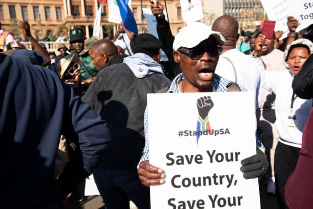 June 30, 2026, Pretoria, Gauteng, South Africa: June 30, 2026 , Pretoria, South Africa: Nearly 5,000 protesters took part in a march against illegal immigration in Pretoria. The demonstrations were reportedly organized by more than 20 anti-migrant organizations and civil society groups, including the March and March movement. Pretoria South Africa - ZUMAd214 20260630_znp_d214_167 Copyright: xManashxDasx