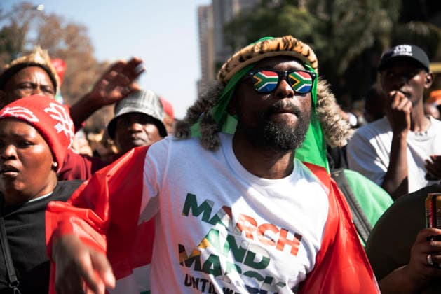 June 30, 2026, Pretoria, Gauteng, South Africa: June 30, 2026 , Pretoria, South Africa: Nearly 5,000 protesters took part in a march against illegal immigration in Pretoria. The demonstrations were reportedly organized by more than 20 anti-migrant organizations and civil society groups, including the March and March movement. Pretoria South Africa - ZUMAd214 20260630_znp_d214_187 Copyright: xManashxDasx