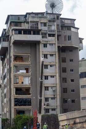 June 30, 2026, Caracas, Miranda, Venezuela: Firefighters, forensic police, and rescue workers are searching for victims in the Santa Rita building in the San Bernardino parish of Caracas...Caracas, Venezuela, was hit by two powerful earthquakes. June, 30, 2026 Caracas Venezuela - ZUMAv125 20260630_zip_v125_018 Copyright: xJimmyxVillaltax