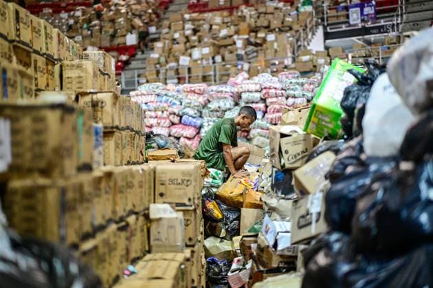 Humanitarian aid gathered in La Guaira for Earthquake Victims LA GUAIRA, VENEZUELA - JUNE 30: Humanitarian aid sent to Venezuela is being gathered at the Polideportivo Jose Maria Vargas sports complex in La Guaira, the city worst hit by the earthquake, and prepared for delivery to those in need on June 30, 2026. Cem Tekkesinoglu Anadolu La Guaira Venezuela. Editorial use only. Please get in touch for any other usage.  Copyright: x2026xAnadoluxCemxTekkesinoglux