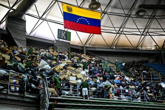 Humanitarian aid gathered in La Guaira for Earthquake Victims LA GUAIRA, VENEZUELA - JUNE 30: Humanitarian aid sent to Venezuela is being gathered at the Polideportivo Jose Maria Vargas sports complex in La Guaira, the city worst hit by the earthquake, and prepared for delivery to those in need on June 30, 2026. Cem Tekkesinoglu Anadolu La Guaira Venezuela. Editorial use only. Please get in touch for any other usage.  Copyright: x2026xAnadoluxCemxTekkesinoglux