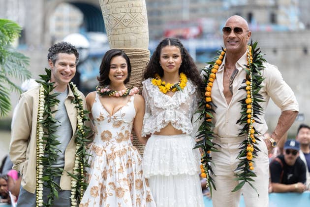 June 30, 2026, London, United Kingdom: (L-R) Thomas Kail, Auli i Cravalho, Catherine Laga aia and Dwayne Johnson attend the Moana Experience Media Launch, at Potters Fields, London. London United Kingdom - ZUMAs197 20260630_aaa_s197_205 Copyright: xPhilxLewisx