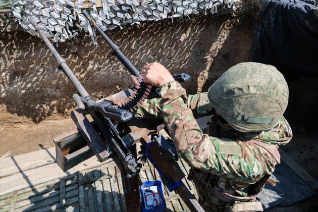 RUSSIA, ZAPOROZHYE REGION - JUNE 30, 2026: A serviceman of Russia s Dnepr Group of Forces conducts air surveillance on the Zaporozhye front of Russia s special military operation. Alexander Polegenko TASS  94533083