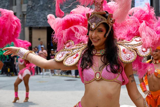 Dancers perform samba show summer festival in Seoul Dancers from Lotte World, a South Korean theme park, perform a samba show during a summer festival promotional event in the Myeongdong shopping district in Seoul, South Korea, on July 01, 2026. Seoul South Korea  Copyright: xMatrixxImagesx xJungxUi-Chelx