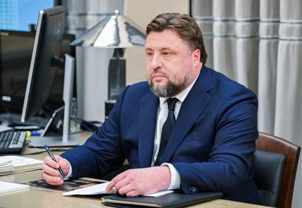 RUSSIA, MOSCOW - JULY 1, 2026: Pavel Kosov, general director of Rosagroleasing, looks on during a meeting with Russia s Prime Minister Mikhail Mishustin at the House of the Russian Government. Alexander Miridonov POOL TASS  94535154
