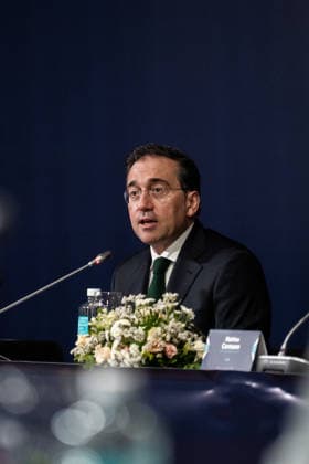 Albares and Mathias Cormann Chair the OECD–Latin America and the Caribbean Ministerial Dialogue. José Manuel Albares, Minister of Foreign Affairs, the European Union, and Cooperation, during the OECD Ministerial Dialogue – Latin America and the Caribbean, at Casa América, on July 1, 2026, in Madrid, Spain. The meeting is being held with the aim of strengthening trade ties and global governance, consolidating Spain’s role as a strategic bridge between Europe and Latin America. JULY 1, 2026 César Vallejo Rodrí Spain  Copyright: xCÃ sarxVallejoxRodriguezx 7634955