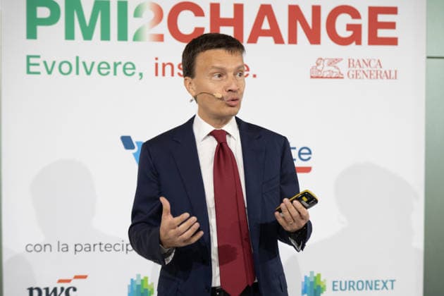 IPA86269287 - Milan, July 1, 2026, Palazzo Mezzanotte, Piazza Affari, PMI2CHANGE ETF Ring the Bell ceremony, PMI2Change press conference, with Banca Generali CEO Gian Maria Mossa  Copyright: xFrancescoxEnriquezx xFrancescoxEnriquezx 86269287