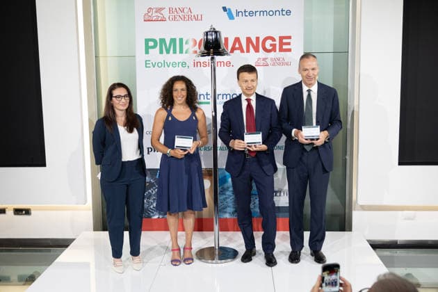 IPA86269290 - Milan, July 1, 2026, Palazzo Mezzanotte, Piazza Affari, PMI2CHANGE ETF Ring The Bell ceremony, Pmi2Change press conference, featuring Banca Generali CEO Gian Maria Mossa, Intermonte CEO and Olympic skiing champion Federica Brignone.  Copyright: xFrancescoxEnriquezx xFrancescoxEnriquezx 86269290